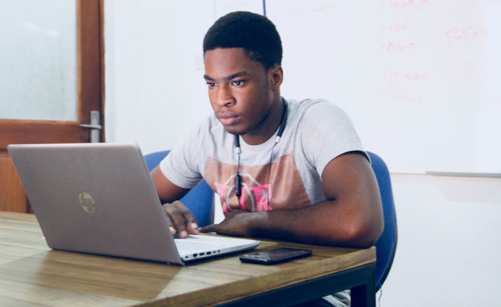 young man on laptop